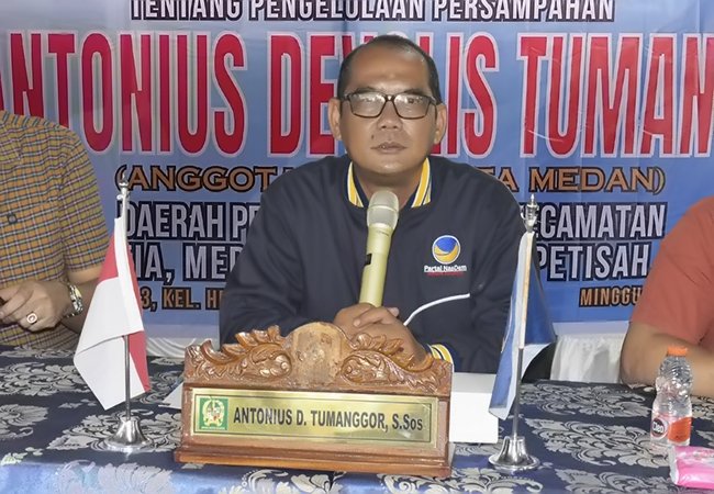 Sosialisasikan Perda Sampah, Antonius Tumanggor Ajak Warga Medan Helvetia Cegah Banjir